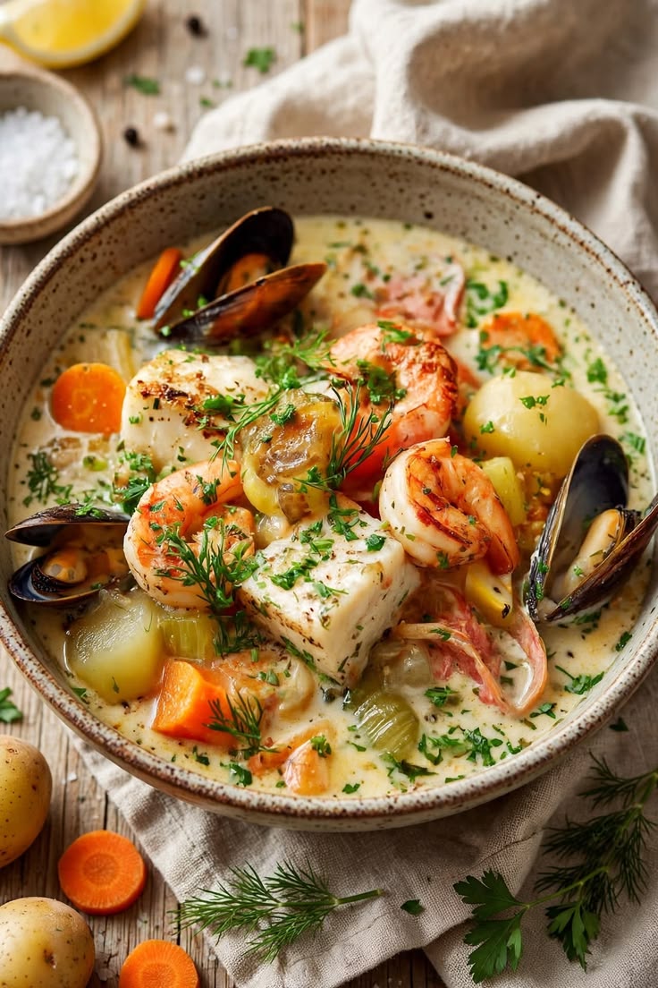 A bowl of Low Tide chowder