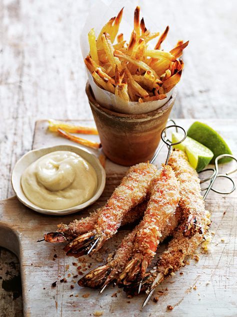 Grilled shrimp on a stick